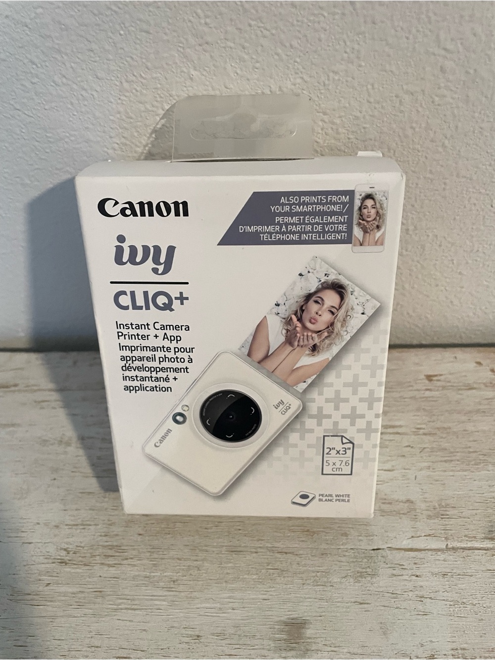 Canon Ivy CLIQ+ Instant Printer — White and Gray Packaging